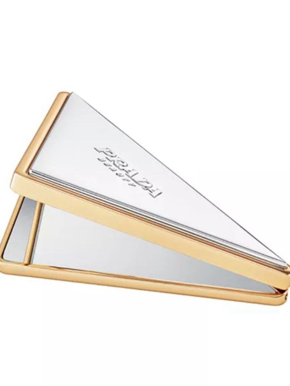 Prada Two-Tone Gold and Silver Triangle Mirror